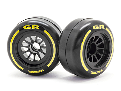 Ride F1 Front Rubber Slick Tires GR Compound 61mm Preglued Asphalt (2pcs)