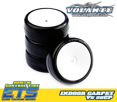 Volante V5 1/10 TC 28CP Indoor Carpet Rubber Tire Preglued (4pcs)