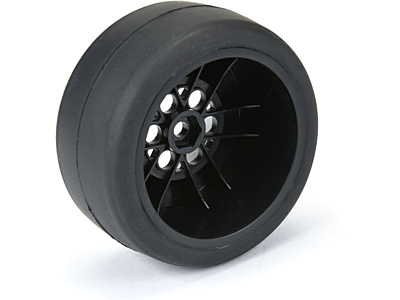 Pro-Line Reaction 1/16 Rear Tires MTD 8mm Black/Silver for Losi Mini Drag (2pcs)