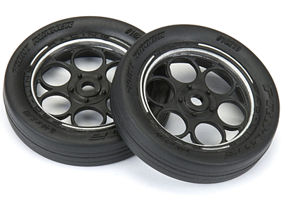 Pro-Line Front Runner 1/16 Front Tires MTD 8mm Black/Silver for Losi Mini Drag (2pcs)