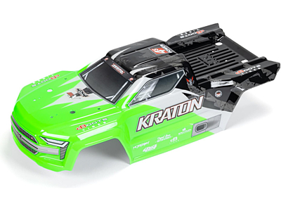 Arrma Kraton 4X4 Painted Decaled Trimmed Body (Green/Black)