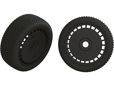 Arrma dBoots Exabyte F/R 3.3 Pre-Mounted Tires 17mm Hex (Black, 2pcs)