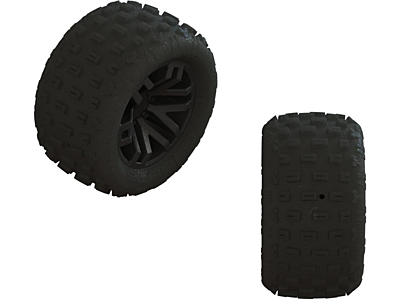 Arrma dBoots Fortress Glued Tire Set (Black, 2pairs)
