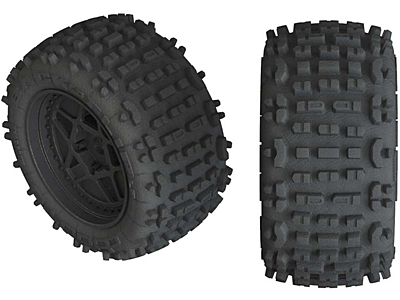 Arrma dBoots Backflip LP F/R 3.8 Pre-Mounted Tires 17mm Hex (Black, 2pcs)