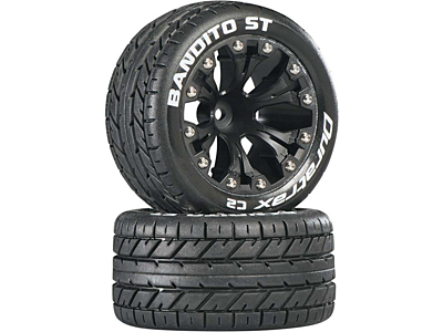 Duratrax Bandito ST 2.8 Mounted 1/2" Offset C2 Tires (Black, 2pcs)