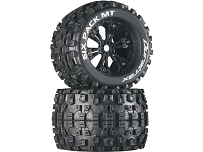 Duratrax Six-Pack MT 3.8" Mounted Tires (Black, 2pcs)