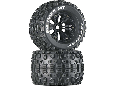 Duratrax Six-Pack MT 3.8" Mounted 1/2" Offset Tires (Black, 2pcs)