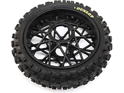 Losi Promoto-MX Dunlop MX53 Rear Tire Mounted (Black)