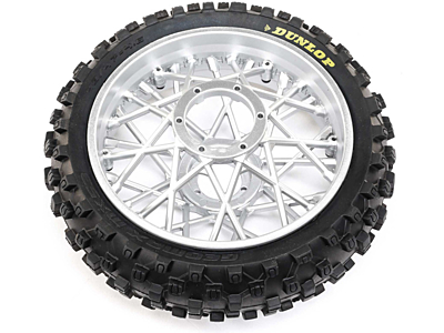 Losi Promoto-MX Dunlop MX53 Rear Tire Mounted (Chrome)