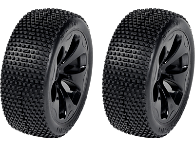 Medial Pro Racing Front Tires Mounted on Black Rims Blade M3 Soft (2pcs)