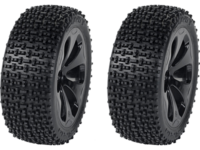 Medial Pro Racing Tires Mounted on Black Rims Gravity M3 Soft (2pcs)