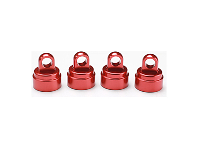 Traxxas Aluminum Shock Caps (Red, 4pcs)