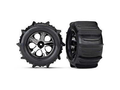 Traxxas Paddle Tires & All Star Wheels 2.8" (Black Chrome, 2pcs)