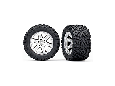 Traxxas 2WD Rear Extreme Tires & RXT Wheels 2.8" (Satin Chrome, 2pcs)