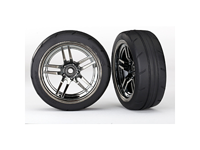 Traxxas 1.9" Front Response Tires & Split-Spoke Wheels (Black Chrome, 2pcs) 