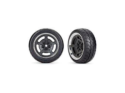 Traxxas Front Tires and Wheels 1.9" (Black, Chrome)