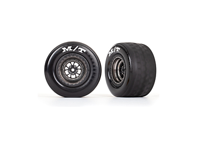 Traxxas Pre-Glued Rear Weld Tires and Wheels (Satin Black, 2pcs)