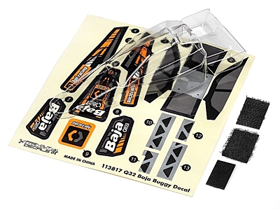Q32 BAJA BUGGY BODY AND WING SET (CLEAR)