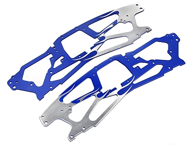 FLAMED TVP CUSTOM CHASSIS SILVER/BLUE/2PCS/SAVAGE