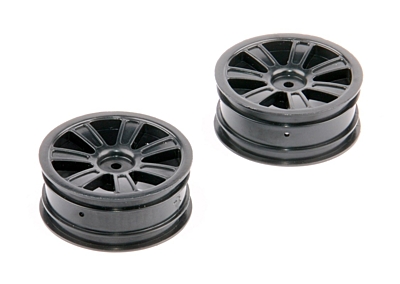 LRP S10 Twister BX Spoke Wheel Front (Black, 2pcs)