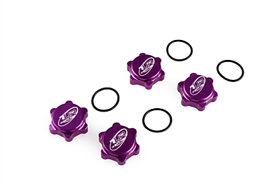 Ultimate Racing Lightweight Closed Block System Wheel Nut for 1/8 Kyosho/Mugen/Xray/Crono RS7/Losi - Purple (4pcs)