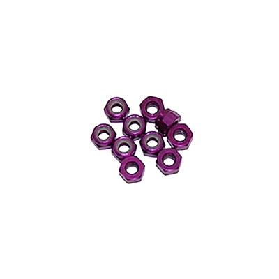 Ultimate Racing 4mm Alu Nylon Lock Nuts (Purple, 10pcs)