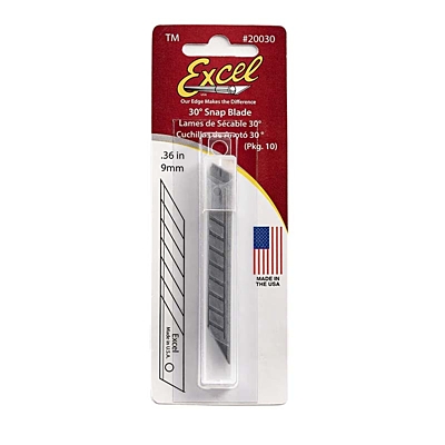 Excel Blades 9mm Snap-Off Precision Replacement Blades 30° (10pcs)