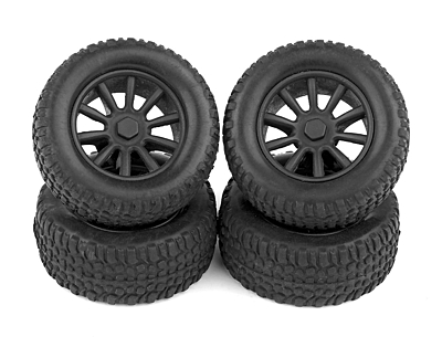 Associated SC28 F/R Wheels and Tires, mounted