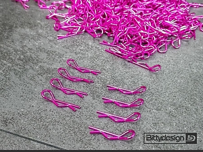 Bittydesign Clips Kit for 1/10 Off/On-road Bodies (Pink, 8pcs)