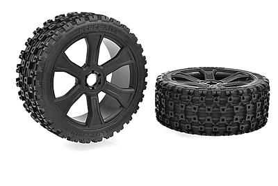 Corally Rebel XMS Asuga XLR Off-Road Tires - Low Profile Pre-Glued (Black, 1 pair)