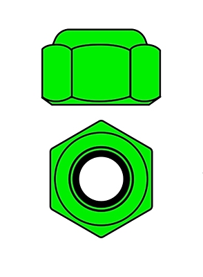 Corally Aluminium Nylstop Nut M2 (Green·10pcs)