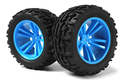 HPI Maverick Phantom MT Wheel & Tire Set (Blue, 2pcs)