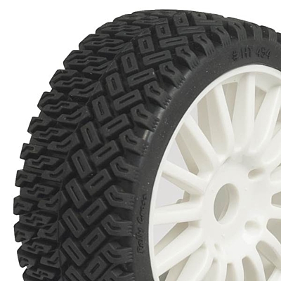 Hobbytech 1/8 Rallycross Tires Pre Glued On Multispoke Wheels (2pcs, White)