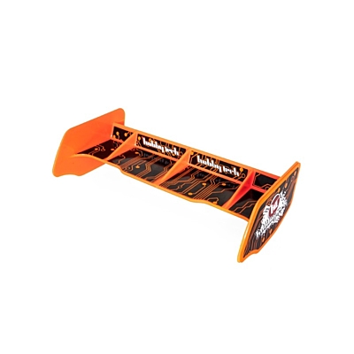 Hobbytech 1/10 Offroad Plastic Wing + Stickers (Orange)