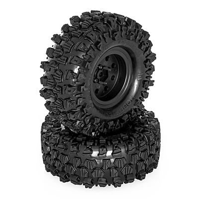 Hobbytech Climber Terrain Truck Tires 1.9" with Black Wheels (1pair)