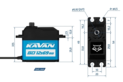 Kavan GO-12S69MG (0.10s/26.0kg/8.4V) Coreless Servo