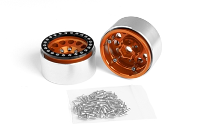 Kavan 1.9'' Aluminum Beadlock Rims for 1/10 Crawler (Orange, 2pcs)