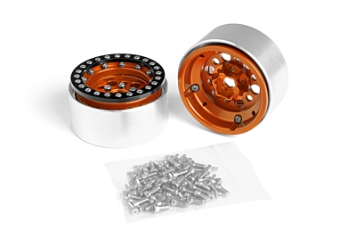 Kavan 1.9'' Aluminum Beadlock Rims for 1/10 Crawler (Orange, 2pcs)