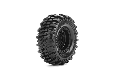 Louise CR-CHAMP 1.0 Complete 1/18 and 1/24 Crawler Wheels with Rims for 7mm Hex (Black, 2pcs)