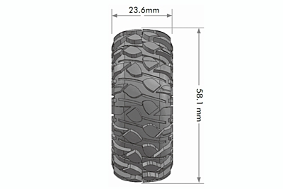 Louise CR-ROWDY 1.0 1/18 and 1/24 Crawler Tires with Insert (2pcs)