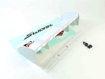 SWORKz 1/8 Off Road Pro-Speed 2.0 Race Wing with Pre-Holes (White)