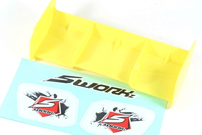 SWORKz 1/8 Off Road Pro Race Wing (Fluorescent Yellow, W/o Holes)