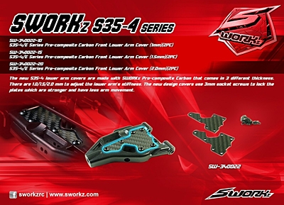 SWORKz Pro Composite Carbon Front Lower Arm Cover 2mm (2pcs)