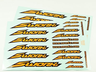 SWORKz Speed Logo Sticker PushBar (Orange, 2pcs)