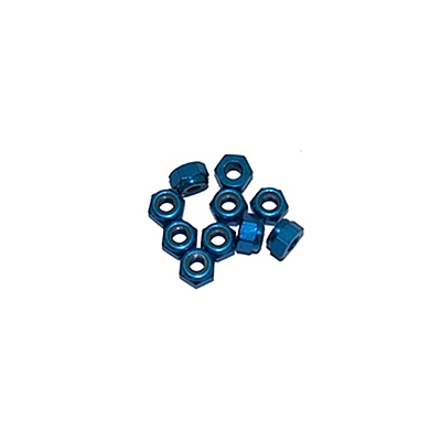 Ultimate Racing 3mm Alu Nylon Lock Nuts (Blue, 10pcs)