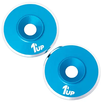 1up Racing 7075 LowPro Wing Washers - Bright Blue (2pcs)
