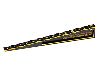 Arrowmax Chassis Ride Height Gauge Stepped 2mm to 15mm Black Golden