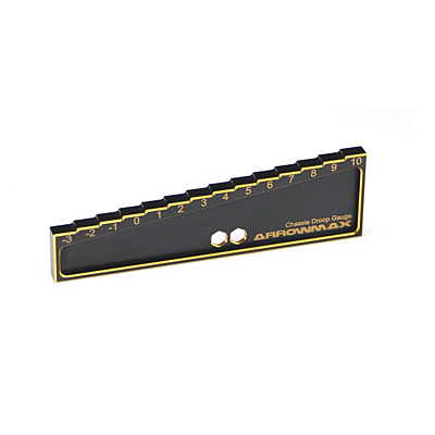 Arrowmax Chassis Droop Gauge -3 to 10mm for 1/8, 1/10 Cars (20mm) Black Golden