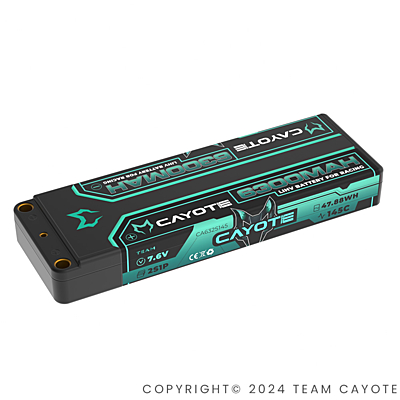 CAYOTE Racing 6300mAh 7.6V 2S 145C HV LiPo (5mm, 226g)
