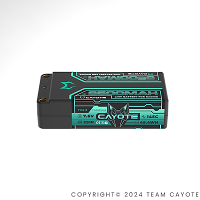 CAYOTE Racing Shorty 6500mAh 7.6V 2S 145C HV LiPo (5mm, 228g)
